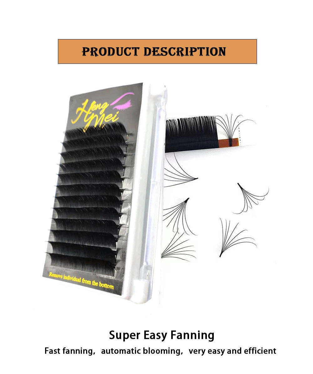 Easy Blooming Fans Volume 0.03 0.05 0.07 Eyelashes Extensions Quick Fan Eyelash Extension Easy Fan Lashes Extension Factory