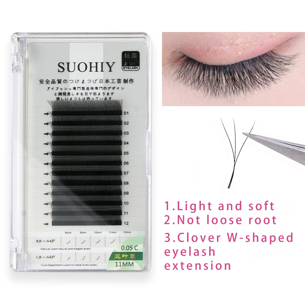 Yy Shape Individual Y Wire Eyelash Fluffy Clusters Lashes Premade Volume Fans Yy Matte Eyelash Extension