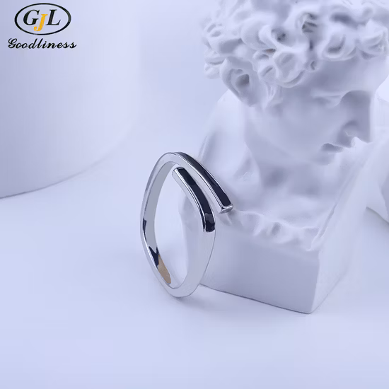 S925 スターリングシルバーの粘着ジルコンを装着して着用するオープン リング